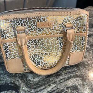 Consuela Gold and Tan Mini Bag